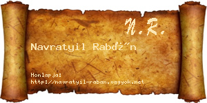 Navratyil Rabán névjegykártya